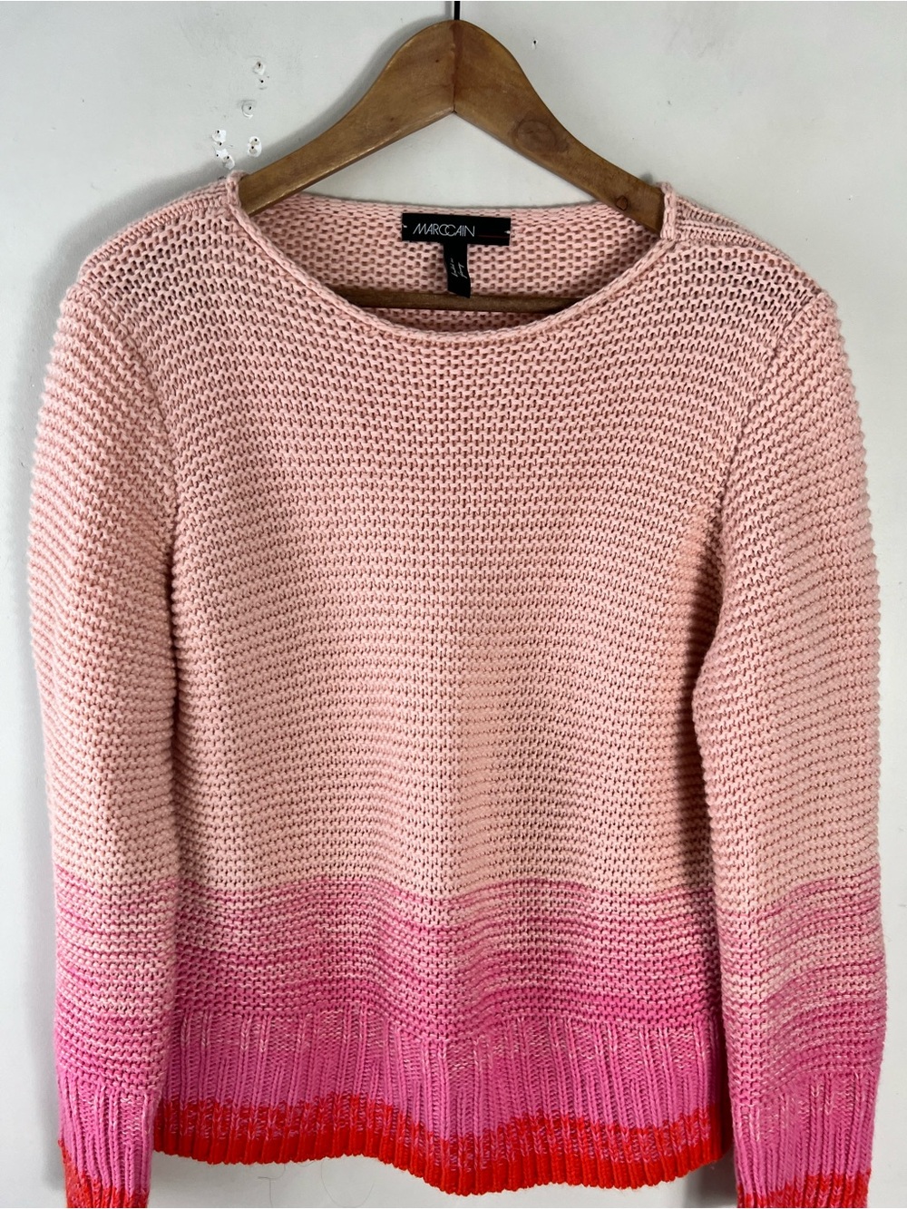 Marc Cain Wool Cashmere Blend Knit Ombré Sweater Peach/Pink Size 42 US 12 - Picture 7 of 14